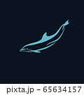 Dolphin line logo sign emblem 65634157