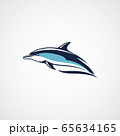 Dolphin swims logo sign emblem 65634165