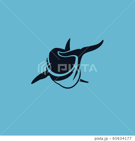 dolphin swim away logo sign vector illustration 65634177