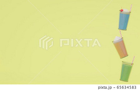 背景夏/デザート飲料3DCGイラスト 背景夏/デザート飲料3DCGイラスト 65634583
