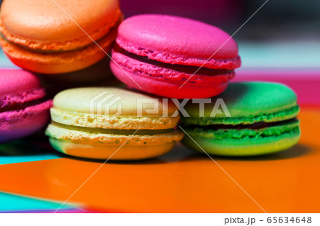 Closeup of macro photo of French dessert, fresh Closeup of macro photo of French dessert, fresh 65634648