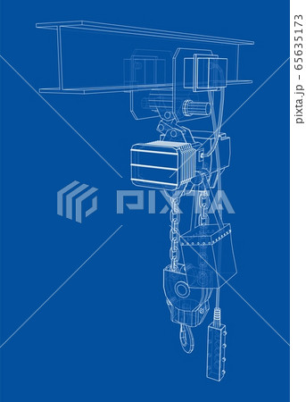 Winch or lifting machine concept outline. Vector Winch or lifting machine concept outline. Vector 65635173