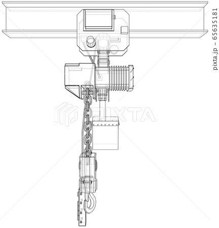 Winch or lifting machine concept outline. Vector Winch or lifting machine concept outline. Vector 65635181
