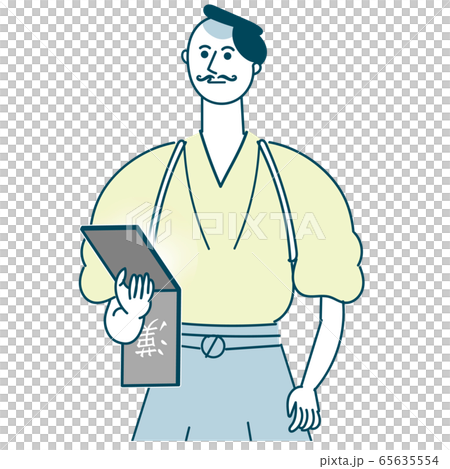 鏡を見る侍 髭をはやしてみる 鏡を見る侍 髭をはやしてみる 65635554