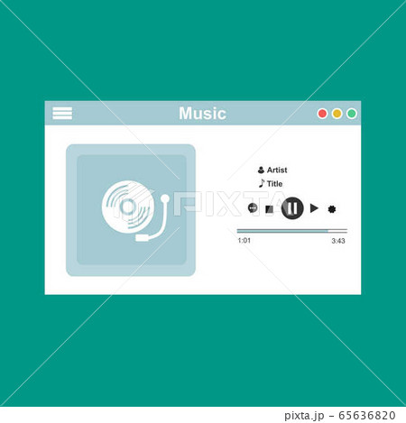 Vector illustration of music player flat designのイラスト素材 [65636820] - PIXTA