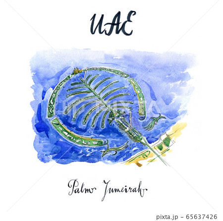 The Palm Jumeirah view in Dubai, new sand island, UAE The Palm Jumeirah view in Dubai, new sand island, UAE 65637426