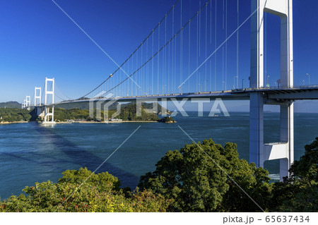 しまなみ海道の来島海峡大橋 しまなみ海道の来島海峡大橋 65637434