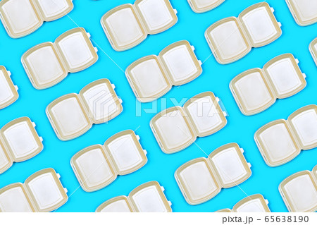 Pattern made of food delivery package or lunch box.  65638190