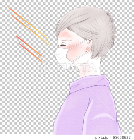 戴著面具中暑的高級女子的側面 65638622