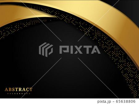 Abstract luxury curves overlapping on black 65638806
