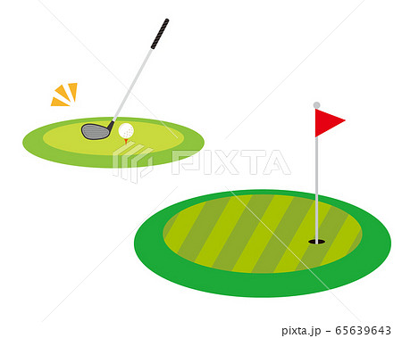 ゴルフ グリーン ゴルフクラブのイラスト素材