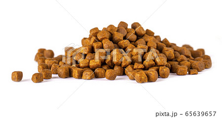 dry pet food. isolated on white. Food for cats and 65639657
