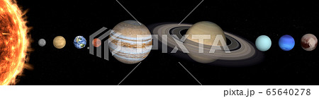 Solar system planets in outer space near sun. Planetary system concept. Elements of this image were furnished by NASA. Solar system planets in outer space near sun. Planetary system concept. Elements of this image were furnished by NASA. 65640278
