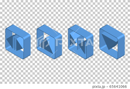 Isometrics blue button icon set - Stock Illustration [65641066] - PIXTA