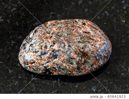 polished Titanite (Sphene) rock on black 65641923