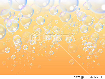 ビール色の泡の背景素材 炭酸ジュース ジンジャーエール のイラスト素材 65642291 Pixta