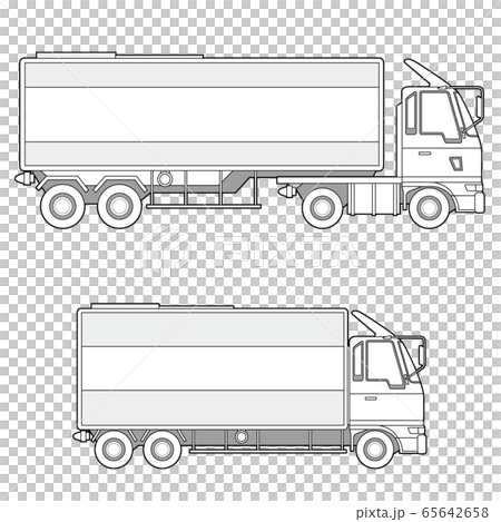 トラック トレーラーのイラスト素材