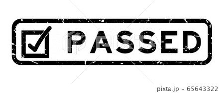 Grunge black passed with check mark icon square seal stamp on white background Grunge black passed with check mark icon square seal stamp on white background 65643322