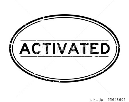 Grunge black activated word oval rubber seal stamp 65643695