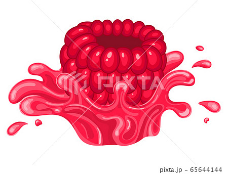 Fresh bright raspberry juice splash burst isolated 65644144