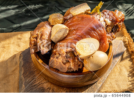 Chinese traditional dish stewed pork leg with 65644908