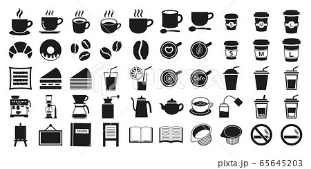 カフェ　アイコン　セット 65645203