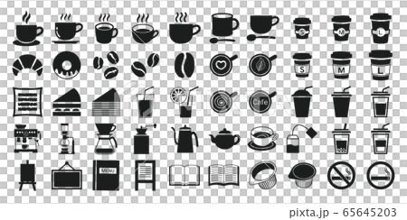 カフェ　アイコン　セット 65645203