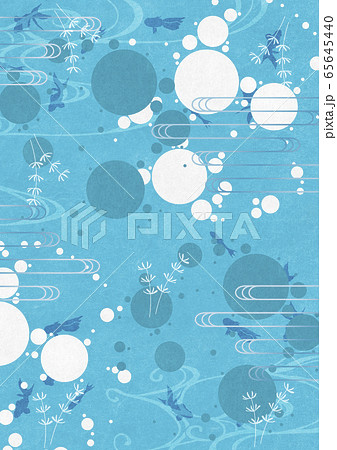 背景素材-夏イメージ-和モダン-水玉-金魚-アクアリウム 65645440
