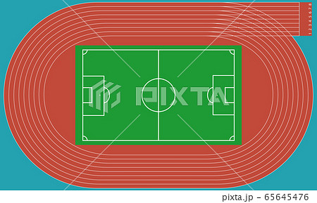 Running track and football arena top view of sport stadium, Running track background 65645476