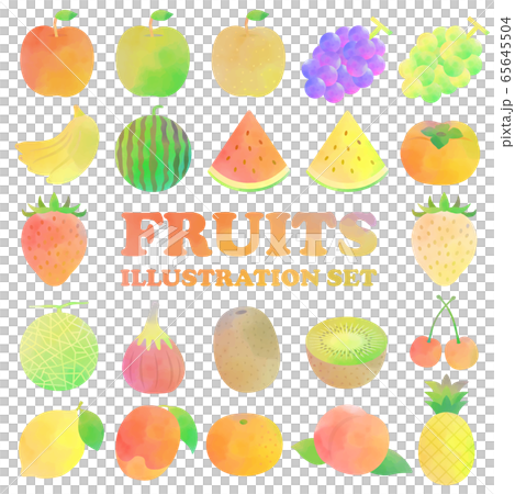 Watercolor illustration set of fruit 65645504