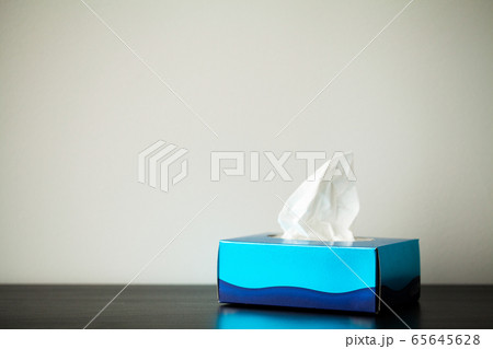 Box white hygiene napkins in light bathroom 65645628
