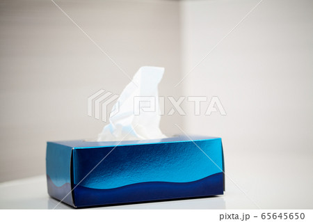 Box white hygiene napkins in light bathroom 65645650