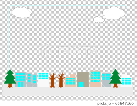 Background or frame of a winter city with houses, buildings and trees 65647160