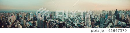 Bangkok Aerial view, above Sukhumvit and Thonglor district in Thailand 65647579