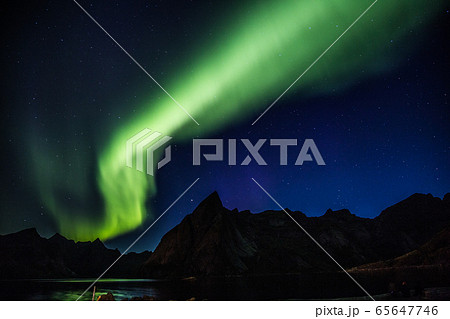 Northern lights above Reine in Lofoten islands in Norway Northern lights above Reine in Lofoten islands in Norway 65647746