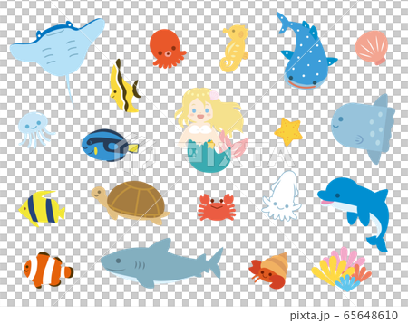 Kawaii sea creature set Kawaii sea creature set 65648610