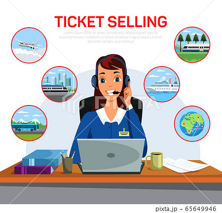 Ticket selling vector banner template Ticket selling vector banner template 65649946