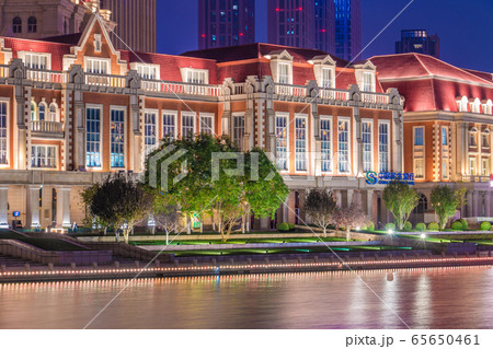 Night view of European Style architecture Night view of European Style architecture 65650461