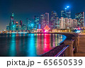 Night view of Qingdao financial district 65650539