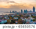 Cityscape of Qingdao during sunset 65650576