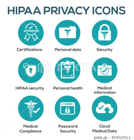 HIPAA Compliance icon set with hippa image 65652011