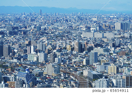 東京風景　2020年　大都会の密集した街並みイメージ　江戸川区 65654911