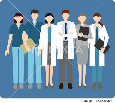 白衣を着た医療チームのイラスト 65656567