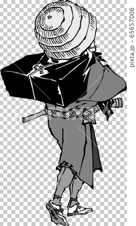 Ukiyo-e townsman 164 black and white 65657006