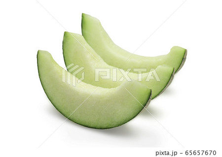 Organic japanese cantaloup melon slices with Organic japanese cantaloup melon slices with 65657670
