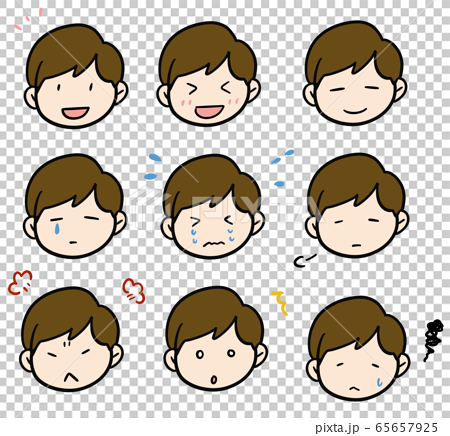 Various Facial Expression Icons For Men With Stock Illustration