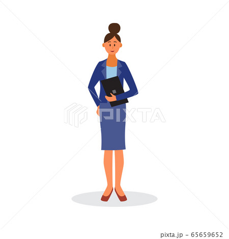 Isolated cartoon businesswoman - female business worker in suit Isolated cartoon businesswoman - female business worker in suit 65659652