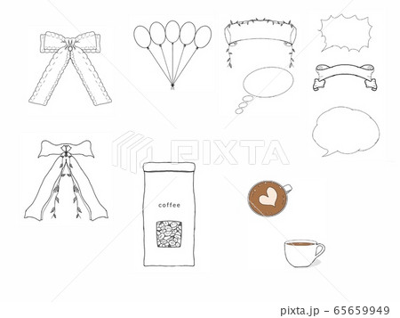 コーヒー リボン 吹き出しイラストのイラスト素材 65659949 Pixta