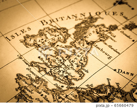 アンティークの世界地図　イギリス 65660479