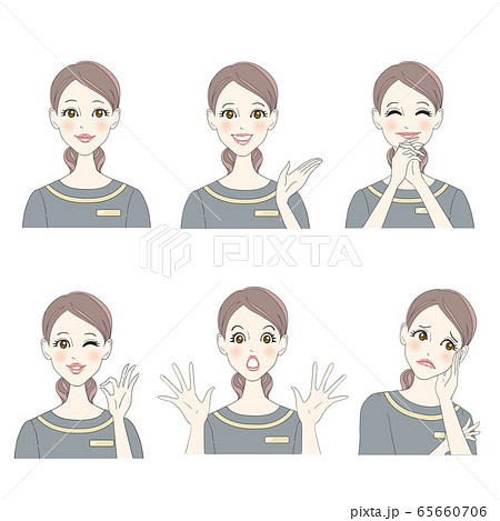 エステティシャンの表情イラストセット 65660706